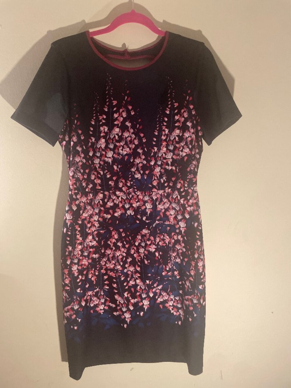 Ivanka Trump Floral Sheath Dress Back Cutout Size 10
